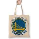 Golden State Warriors Logo Bez Çanta Uzun Saplı - Açık Bej - 40 X 40