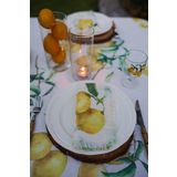Golden Table Capri Limon Desenli Krem Peçete 4'lü Set