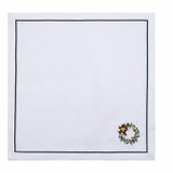 Golden Table Home Christmas Peçete 2'li Set Yılbaşı Çelenk Nakış Beyaz GoldenNM-453