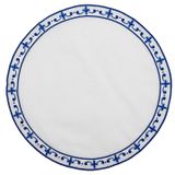 Golden Table Toscana Mavi Çini Desen Nakışlı Yuvarlak Supla 2'li Set