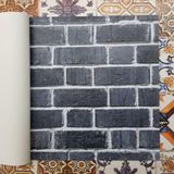 Golden Taş Desenli 3 Boyutlu 13640 Duvar Kağıdı (5m²) - Tutkal Hediyeli - Siyah - 53 x 1000 cm
