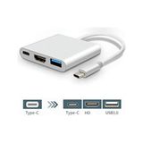 Golden Tech 3'in 1 Type-C To HDMI 4K USB 3.0 Dönüştürücü Adaptör - Gri