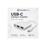 Golden Tech 3'in 1 Type-c To Hdmi 4k Usb 3.0 Dönüştürücü Adaptör