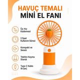 Golden Tech Meyve Tasarımlı 3 Kademeli Sessiz Mini El Masa Fanı - Vantilatör Turbo Üflemeli Kademeli Taşınabilir El Masa Fanı - Turuncu