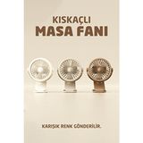 Golden Tech Şarjlı Kıskaçlı Taşınabilir Vantilatör - Mini Fan Özellikli Klipsli Masa Fanı - Kahverengi