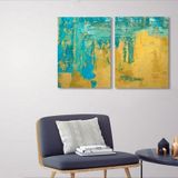 Goldenrod İkili Set Yağlı Boya Dokulu Tablo