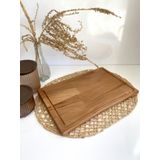 GOLDENWOODEN Doğal Ahşap Sunum Tabağı Iç Bükey Ahşap Sunumluk(KAYIN/GÜRGEN)(BOY:40CM EN:30CM) AHŞAP Boy:40cm En:30cm(KAYIN/GÜRGEN AĞACI)