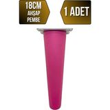 GOLDENWOODEN Düz Torna Ahşap Ayak Mobilya Masa ve Dolap Ayağı(Pembe)(Kayın / Gürgen) - 18cm - 1 ADET