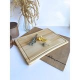 GOLDENWOODEN Golden Wooden Doğal Ahşap Sunum Tabağı Iç Bükey Ahşap Sunumluk(Beyaz Çam) - BOY:38cm EN:25cm