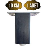 GOLDENWOODEN Kale Ayarlı Ahşap Ayak Mobilya Masa ve Dolap Ayağı(Antrasit)(Kayın/gürgen Ağacı) - 10cm - 1 ADET