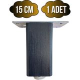 GOLDENWOODEN Kale Ayarlı Ahşap Ayak Mobilya Masa ve Dolap Ayağı(Antrasit)(Kayın/gürgen Ağacı) - 15cm - 1 ADET