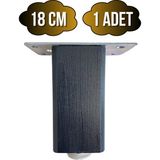 GOLDENWOODEN Kale Ayarlı Ahşap Ayak Mobilya Masa ve Dolap Ayağı(Antrasit)(Kayın/gürgen Ağacı) - 18cm - 1 ADET