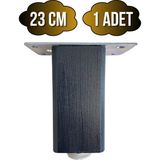GOLDENWOODEN Kale Ayarlı Ahşap Ayak Mobilya Masa ve Dolap Ayağı(Antrasit)(Kayın/gürgen Ağacı) - 23cm - 1 ADET