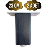 GOLDENWOODEN Kale Ayarlı Ahşap Ayak Mobilya Masa ve Dolap Ayağı(Antrasit)(Kayın/gürgen Ağacı) - 23cm - 2 ADET