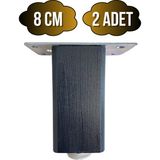 GOLDENWOODEN Kale Ayarlı Ahşap Ayak Mobilya Masa ve Dolap Ayağı(Antrasit)(Kayın/gürgen Ağacı) - 8cm - 2 ADET