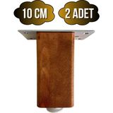 GOLDENWOODEN Kale Ayarlı Ahşap Ayak Mobilya Masa ve Dolap Ayağı(Ceviz)(Kayın/gürgen Ağacı) - 10cm - 2 ADET