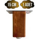 GOLDENWOODEN Kale Ayarlı Ahşap Ayak Mobilya Masa ve Dolap Ayağı(Ceviz)(Kayın/gürgen Ağacı) - 15cm - 1 ADET