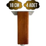 GOLDENWOODEN Kale Ayarlı Ahşap Ayak Mobilya Masa ve Dolap Ayağı(Ceviz)(Kayın/gürgen Ağacı) - 18cm - 4 ADET