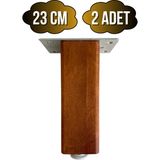 GOLDENWOODEN Kale Ayarlı Ahşap Ayak Mobilya Masa ve Dolap Ayağı(Ceviz)(Kayın/gürgen Ağacı) - 23cm - 2 ADET