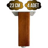 GOLDENWOODEN Kale Ayarlı Ahşap Ayak Mobilya Masa ve Dolap Ayağı(Ceviz)(Kayın/gürgen Ağacı) - 23cm - 4 ADET