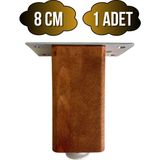 GOLDENWOODEN Kale Ayarlı Ahşap Ayak Mobilya Masa ve Dolap Ayağı(Ceviz)(Kayın/gürgen Ağacı) - 8cm - 1 ADET