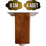 GOLDENWOODEN Kale Ayarlı Ahşap Ayak Mobilya Masa ve Dolap Ayağı(Ceviz)(Kayın/gürgen Ağacı) - 8cm - 4 ADET