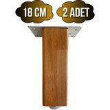 GOLDENWOODEN Kale Ayarlı Ahşap Ayak Mobilya Masa ve Dolap Ayağı(Kayın)(Kayın/gürgen Ağacı) - Ahşap Rengi - 18cm - 2 ADET