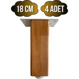GOLDENWOODEN Kale Ayarlı Ahşap Ayak Mobilya Masa ve Dolap Ayağı(Kayın)(Kayın/gürgen Ağacı) - Ahşap Rengi - 18cm - 4 ADET
