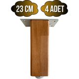 GOLDENWOODEN Kale Ayarlı Ahşap Ayak Mobilya Masa ve Dolap Ayağı(Kayın)(Kayın/gürgen Ağacı) - Ahşap Rengi - 23cm - 4 ADET