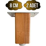 GOLDENWOODEN Kale Ayarlı Ahşap Ayak Mobilya Masa ve Dolap Ayağı(Kayın)(Kayın/gürgen Ağacı) - Ahşap Rengi - 8cm - 2 ADET