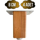 GOLDENWOODEN Kale Ayarlı Ahşap Ayak Mobilya Masa ve Dolap Ayağı(Kayın)(Kayın/gürgen Ağacı) - Ahşap Rengi - 8cm - 4 ADET