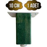 GOLDENWOODEN Kale Ayarlı Ahşap Ayak Mobilya Masa ve Dolap Ayağı(Yeşil)(Kayın/gürgen Ağacı) - 10cm - 1 ADET