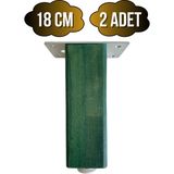 GOLDENWOODEN Kale Ayarlı Ahşap Ayak Mobilya Masa ve Dolap Ayağı(Yeşil)(Kayın/gürgen Ağacı) - 18cm - 2 ADET