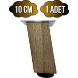 GOLDENWOODEN Kale Eğimli Ayarlı Ahşap Ayak Mobilya Masa ve Dolap Ayağı(Koyu Ceviz)(Ceviz Ağacı) - 10cm - 1 ADET