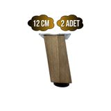GOLDENWOODEN Kale Eğimli Ayarlı Ahşap Ayak Mobilya Masa ve Dolap Ayağı(Koyu Ceviz)(Ceviz Ağacı) - 12cm - 2 ADET