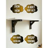 Goldenwooden Raf Altı Ahşap Tutucu L Raf Ahşabı Duvar Sabitleyici(Ahşap)(Yakma)(Beyaz Çam) Beyaz Çam 20Cm X 16Cm 20Cm X 16Cm - 4 Adet