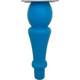 GOLDENWOODEN Tombul Torna Ahşap Ayak Mobilya Masa ve Dolap Ayağı(Mavi)(Kayın / Gürgen) - 18cm - 2 ADET