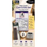 Goldfaber Çizim Eskiz Seti | A5 120 gr 50 Yaprak Eskiz Defteri | 4'lü Dereceli Kalem | Hamur Silgi | Beyaz Ufo Kalemtraş