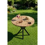 GOLDFALEZ Bahçe Masası Ahşap Balkon Teras Cafe 90 çap Yuvarlak Mutfak Yemek Masası 9825 Atlantik Çam (Sadece Masa)