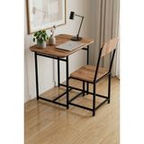 GOLDFALEZ Çalışma Masası Sandalye Set Dayanıklı Tasarım Ev Ofis Laptop Masası Çok Amaçlı 9811 Atlantik - 72*52*73 - Atlantik Çam