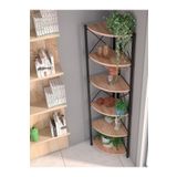 GOLDFALEZ Kitaplık Çiçeklik 6 Raflı Ceviz Çok Amaçlı Stand Altı Bölmeli 160*30*43