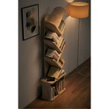 GOLDFALEZ Kitaplık Modern Dekoratif Kitap Rafı Çok Katlı Kitap Standı Ofis Organizer Yaprak 7062 Traverten