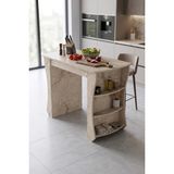 GOLDFALEZ Mutfak Masası Mutfak Adası Ada Masa Bar Masası Kahvaltı Masası Raflı Çok Amaçlı Dolap Modern Masa 120X60 cm 9836 Atlantik Çam - Ekru - 120 x 60