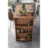 GOLDFALEZ Mutfak Masası Mutfak Adası Ada Masa Bar Masası Kahvaltı Masası Raflı Çok Amaçlı Dolap Modern Masa 120X60 cm 9836 Atlantik Çam - Kahverengi - 120 x 60