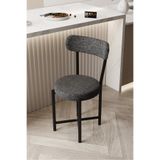 GOLDFALEZ Sandalye 1 Adet Keten Kumaş Metal Ayak Modern Mutfak Sandalyesi Cafe Balkon Ofis Teddy 9817 Anstrast