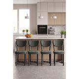 GOLDFALEZ Sandalye 4 Adet Baby Face Kumaş Metal Ayak Modern Mutfak Sandalyesi Cafe Balkon Ofis Elma - Antrasit