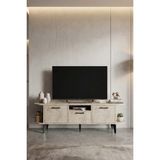 GOLDFALEZ TV Sehpası 160 cm Modern 3 Kapaklı Tv Sehpa Çok Amaçlı Konsol Ünitesi 5036 Traverten