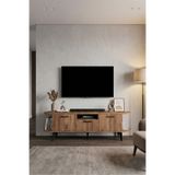 GOLDFALEZ TV Sehpası 160 cm Modern 3 Kapaklı Tv Sehpa Çok Amaçlı Konsol Ünitesi Mira 5035 Atlantik