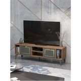 GOLDFALEZ Tv Sehpası Tv Ünitesi Atlantik Çam Antrasit Gold 160 Cm Linya 5040 - Kahverengi