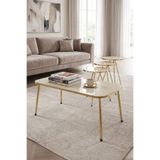 Goldfalez Zigon Sehpa Ve Orta Sehpa Kr Gold Metal Ayak Gold Krem Set